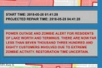 florida power outage, Power outage in florida, residents of florida city cautioned of power outage zombies, Zombie