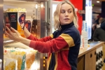 captain marvel, captain marvel cast, captain marvel star brie larson surprises her fans in amc theaters by serving popcorn, Captain marvel