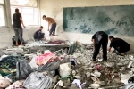 Gaza strip news, al sardi school attack, israel strike on school dozens killed, School children