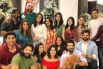 Mega heroes Christmas picture, Mega heroes Christmas picture, mega heroes bond over christmas party, Allu sirish